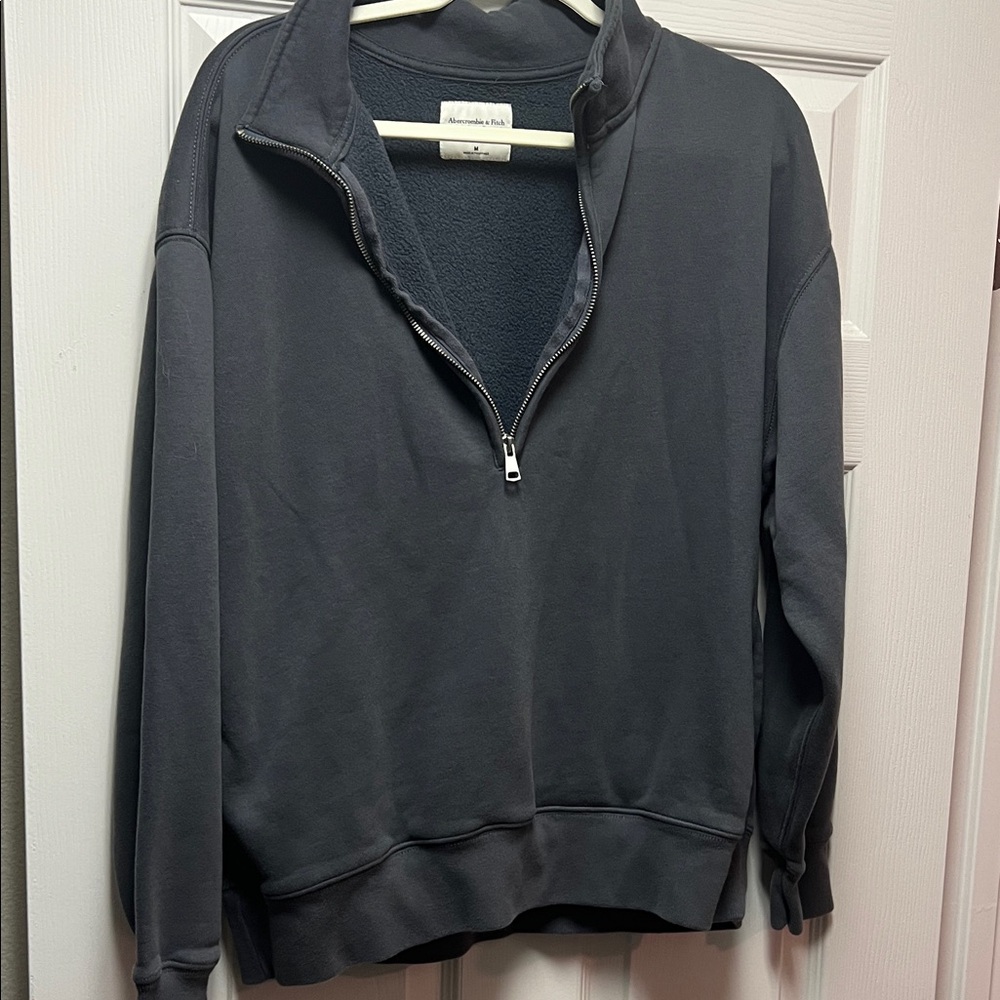 Abercrombie & Fitch Women's Half-Zip Sweater - Charcoal Gray